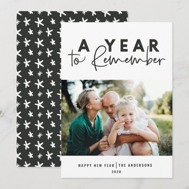 A year to remember modern photo new year (Front/Back)