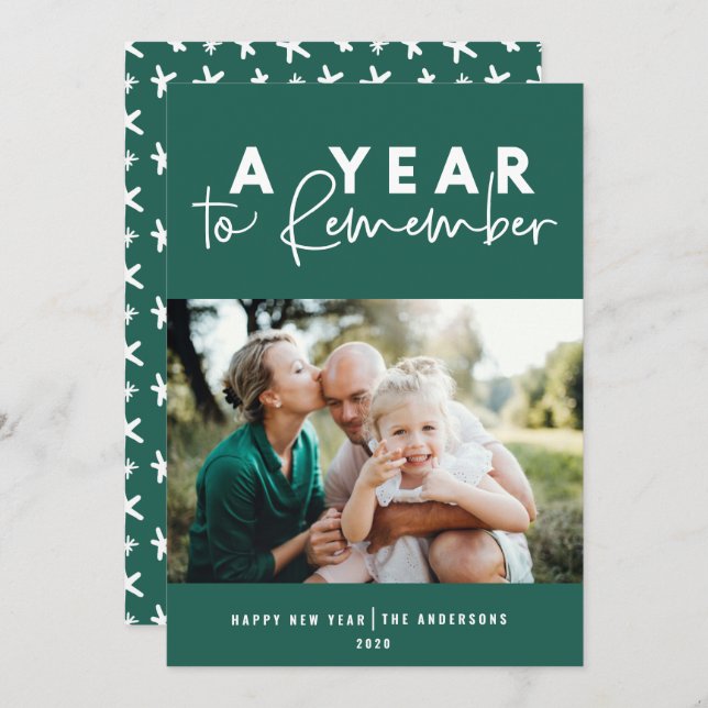 A year to remember modern photo new year (Front/Back)