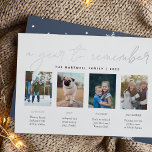 A Year to Remember | Year in Review Photo Collage Foil Holiday Card<br><div class="desc">Unique modern holiday card design features four favourite photos with custom captions, with your family name and "A Year to Remember" above in luxe silver foil lettering. Create an engaging year-in-review style card for family and friends by sharing photos of your family's special moments and describing them with our custom...</div>