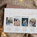 A Year to Remember | Year in Review Photo Collage Foil Holiday Card<br><div class="desc">Unique modern holiday card design features four favourite photos with custom captions, with your family name and "A Year to Remember" above in luxe rose gold foil lettering. Create an engaging year-in-review style card for family and friends by sharing photos of your family's special moments and describing them with our...</div>