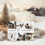 A Year to Remember | Year in Review Photo Collage Holiday Card<br><div class="desc">Create an engaging year-in-review style card for family and friends this Christmas by sharing photos of your family's special moments. Unique modern holiday card design features six favorite photos in a collage layout, with your family name and "A Year to Remember" through the center. Crisp black lettering with handwritten script...</div>