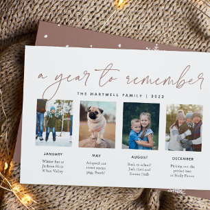 A Year to Remember Year in Review Photo Collage Holiday Card