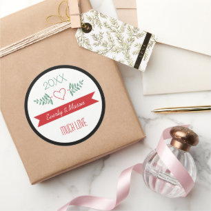 A Years Review Family Christmas Holiday Classic Round Sticker