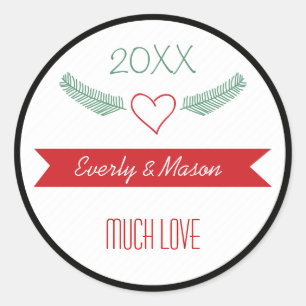 A Years Review Family Christmas Holiday Classic Round Sticker