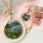 A Yelapa View 0828 Necklace Watch<br><div class="desc">Painting "A Yelapa View 0828" Collection Personalize on the product page or click the customize button for more design options. Designed and created from my painting "A Yelapa View 0828" capturing the view when walking down the path to the beach in the little bay in Yelapa from Casa Bajia Bonita...</div>