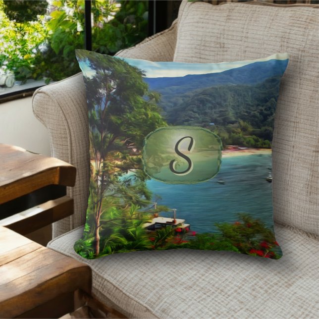 A Yelapa View 0828 Throw Pillow (Creator Uploaded)