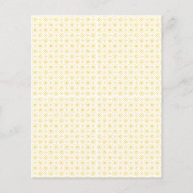 a yellow and white background with small circles flyer (Front)