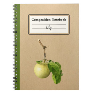 A Yellow Apple With Leaves Personalized Comp Notebook