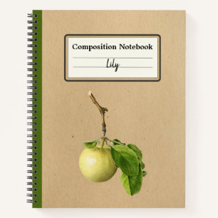 A Yellow Apple With Leaves Personalized Comp Notebook