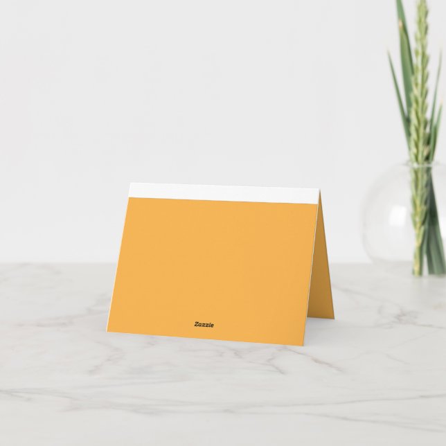 a yellow background with a black border thank you card (Back)