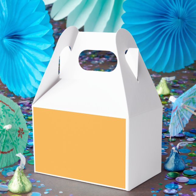 a yellow background with a favor box (Party)