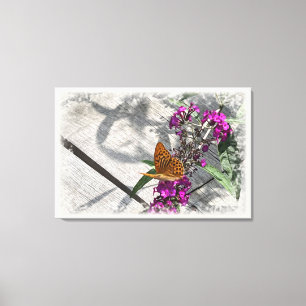 A yellow butterfly canvas print