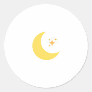 A Yellow crescent design for Ramadan Classic Round Sticker