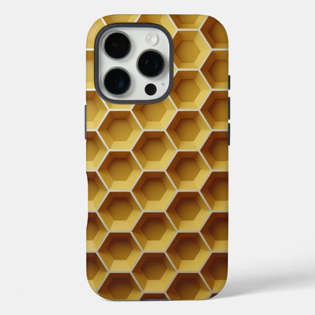 A yellow hexagonal shapes in a honeycomb pattern Case-Mate iPhone case (Back)