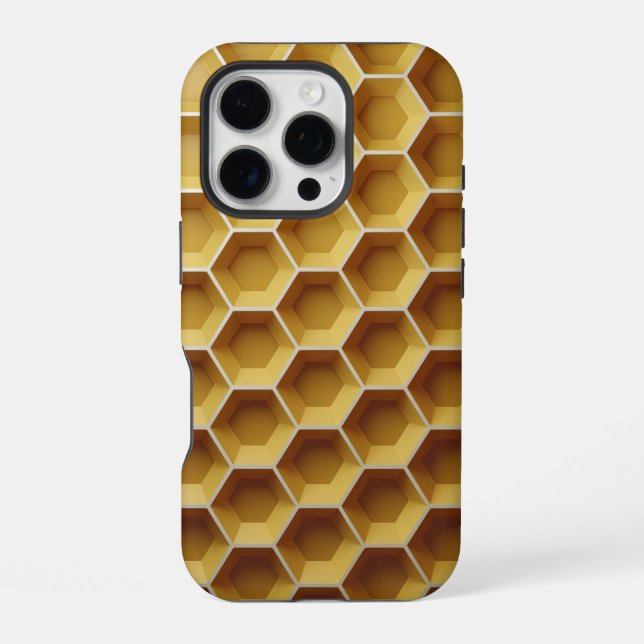A yellow hexagonal shapes in a honeycomb pattern iPhone case (Back)