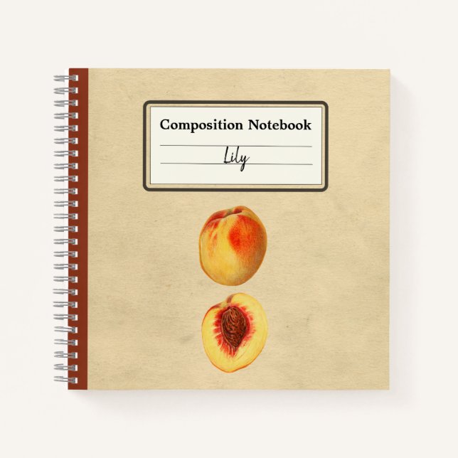 A Yellow Peach and a Half Personalized Composition Notebook (Front)