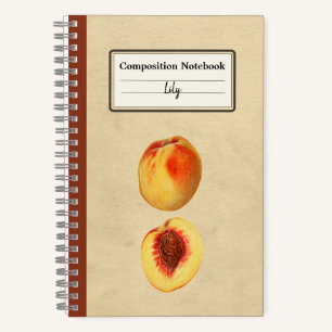 A Yellow Peach and a Half Personalized Composition Notebook