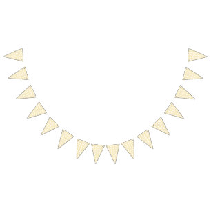 A yellow rug with a repeating motif pattern resemb bunting flags