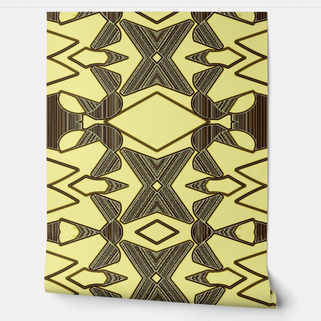 A yellow textured "Ratti_Creative_Arts" wallpaper  (Unrolling)
