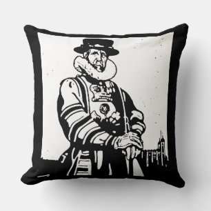 A Yeoman Warder or Beefeater Throw Pillow