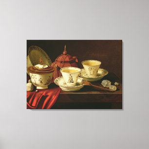 A Yixing Teapot and Chinese Porcelain Tete-a-Tete Canvas Print