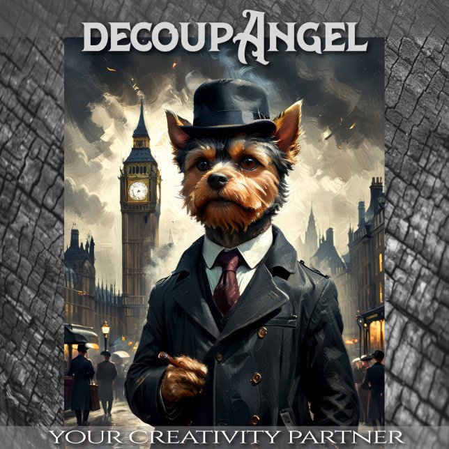 A Yorkshire Dog in London- Decoupage -  Tissue Paper (Creator Uploaded)