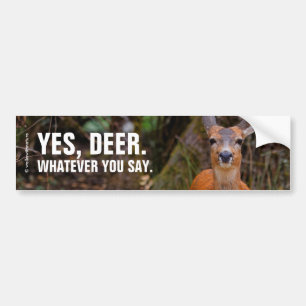 A Young Black-Tailed Deer Smiles Bumper Sticker