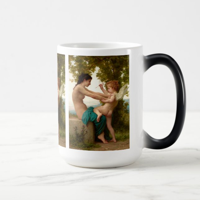 A Young Girl Defending Herself Against Eros Magic Mug (Right)