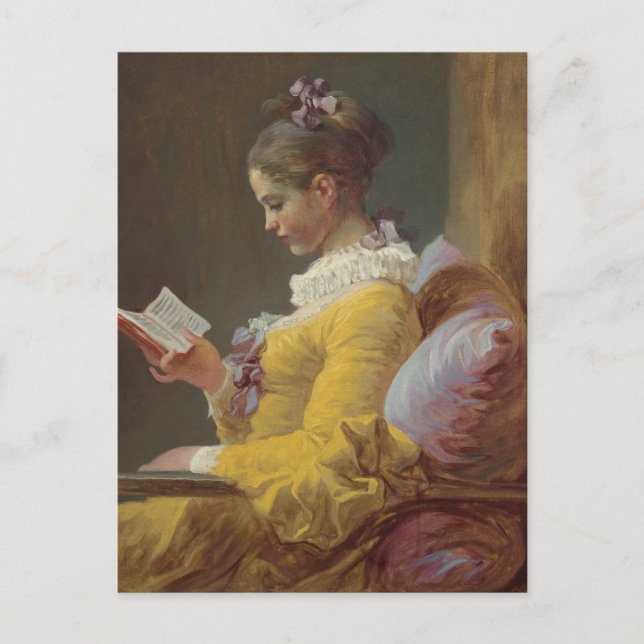 A Young Girl Reading Postcard (Front)