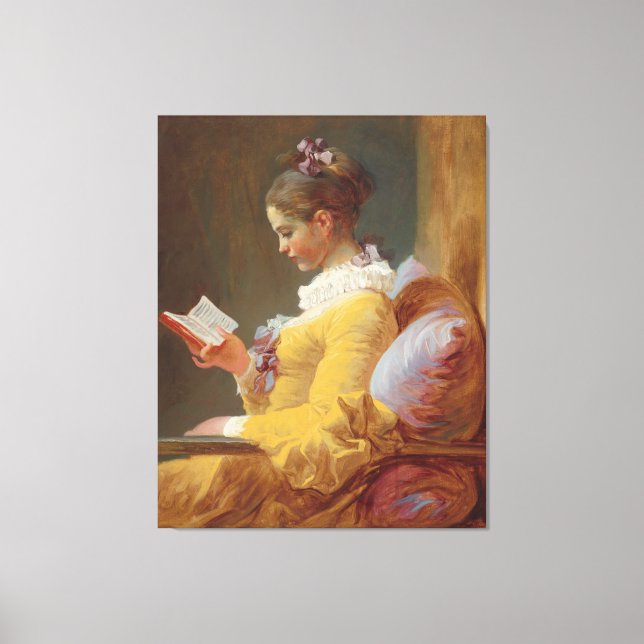 A Young Girl Reading, The Reader by J. Fragonard Canvas Print (Front)