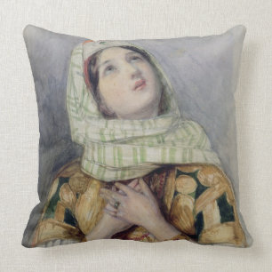 A Young Lady in Turkish Dress (w/c over pencil on Throw Pillow