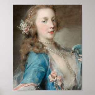 A Young Lady with a Parrot (by Rosalba Carriera) Poster