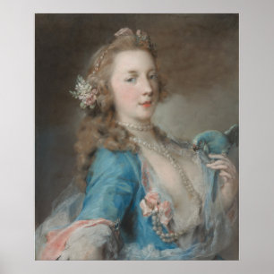 A Young Lady with a Parrot Poster