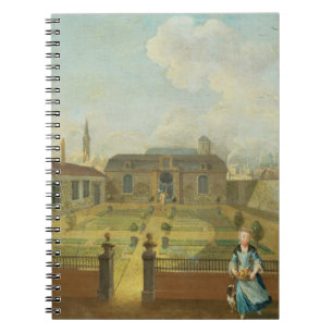 A Young Lady with her Dog in front of a Garden (se Notebook