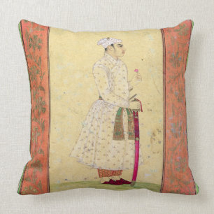 A young nobleman of the Mughal court, from the Lar Throw Pillow
