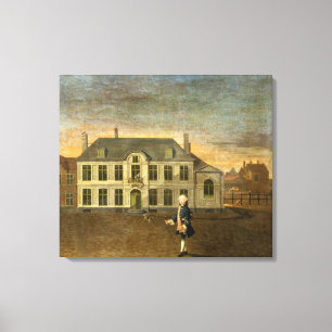 A Young Nobleman Standing before a Mansion (see al Canvas Print