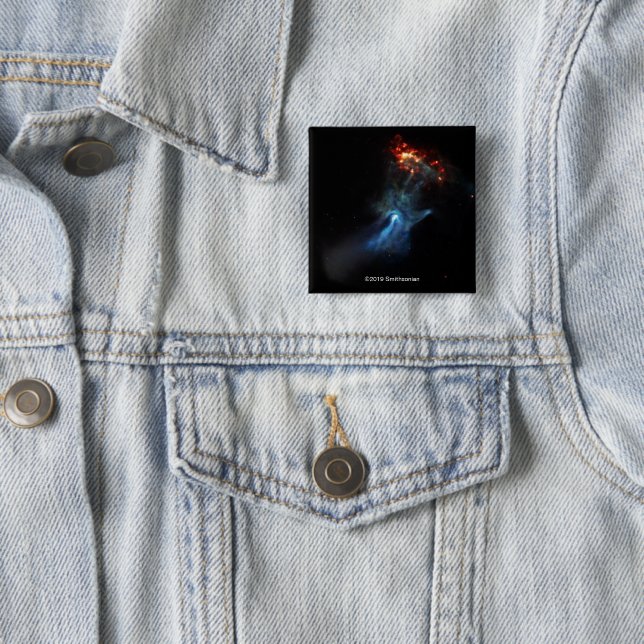 A Young Pulsar Shows Its Hand 2 Inch Square Button (In Situ)