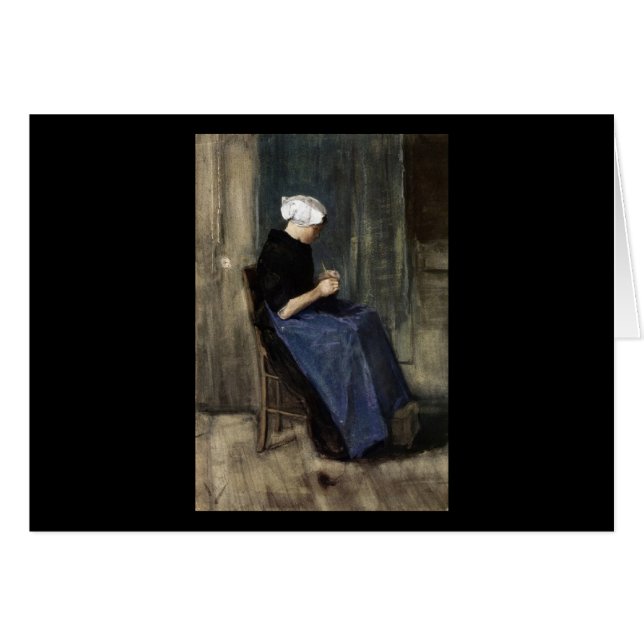 A Young Scheveningen Woman Knitting (Front Horizontal)