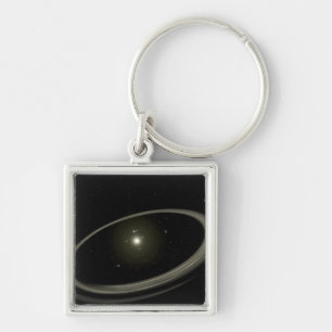 A young star circled by full-sized planets keychain