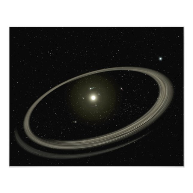 A young star circled by full-sized planets photo print (Front)