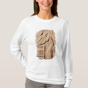 A young woman arranging her clothes in a T-Shirt