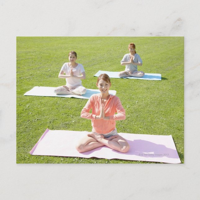 A young woman doing yoga postcard (Front)