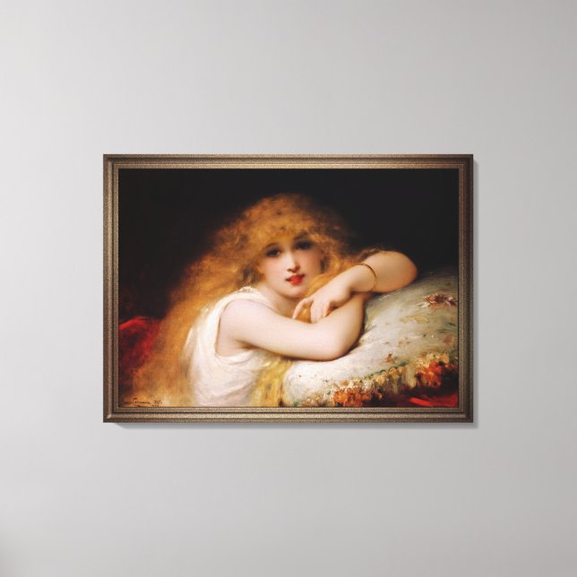 A Young Woman of Leisure by Pierre Coomans Canvas Print (Front)