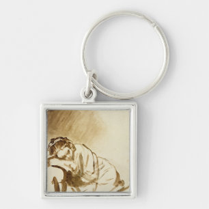 A Young Woman Sleeping  c.1654 Keychain