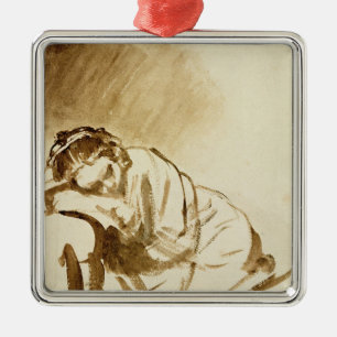 A Young Woman Sleeping  c.1654 Metal Ornament