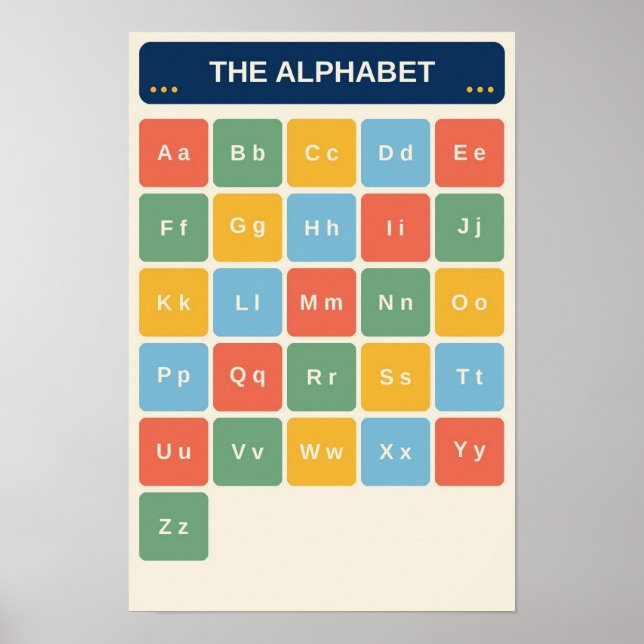 A-Z Alphabet Learning Chart (Front)