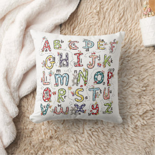 A - Z Rabbits, Butterflies, Fairies & Flowers Throw Pillow