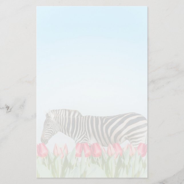 A Zebra Among the Tulips Stationery (Front)