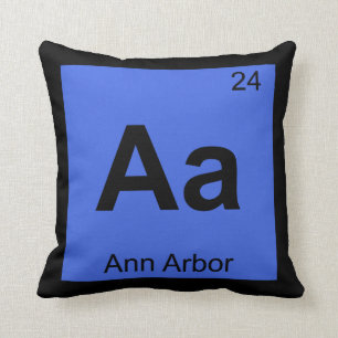 Aa - Ann Arbor Michigan Chemistry Periodic Table Throw Pillow