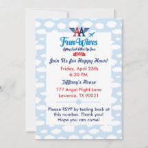 AA Fun Wives Invitation evite clouds
